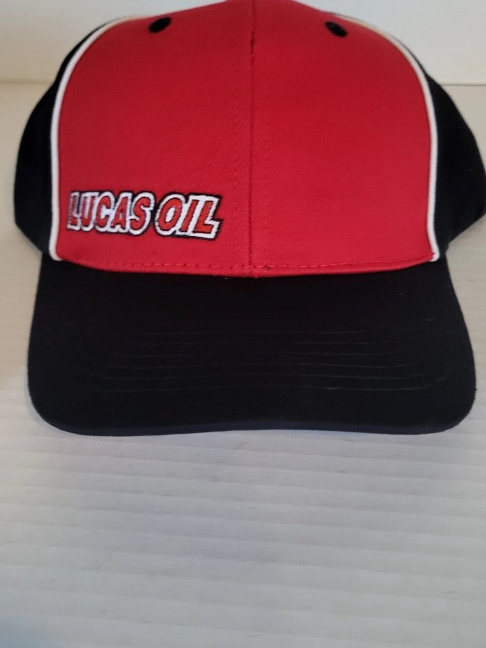 Lucas Oil Apparel Sprint Car POWRI Midget Racing Snapback Hat Cap Red Black